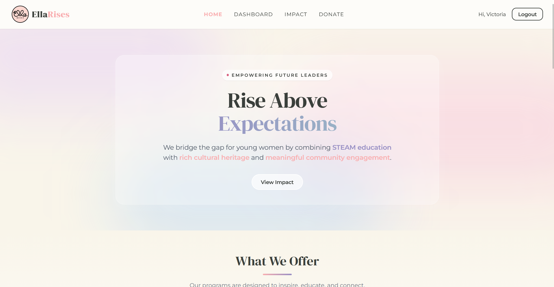 Ella Rises Website Screenshot