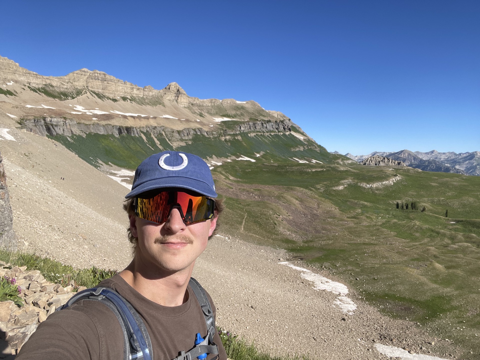 John Everett hiking in the mountains